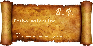 Batha Valentina névjegykártya